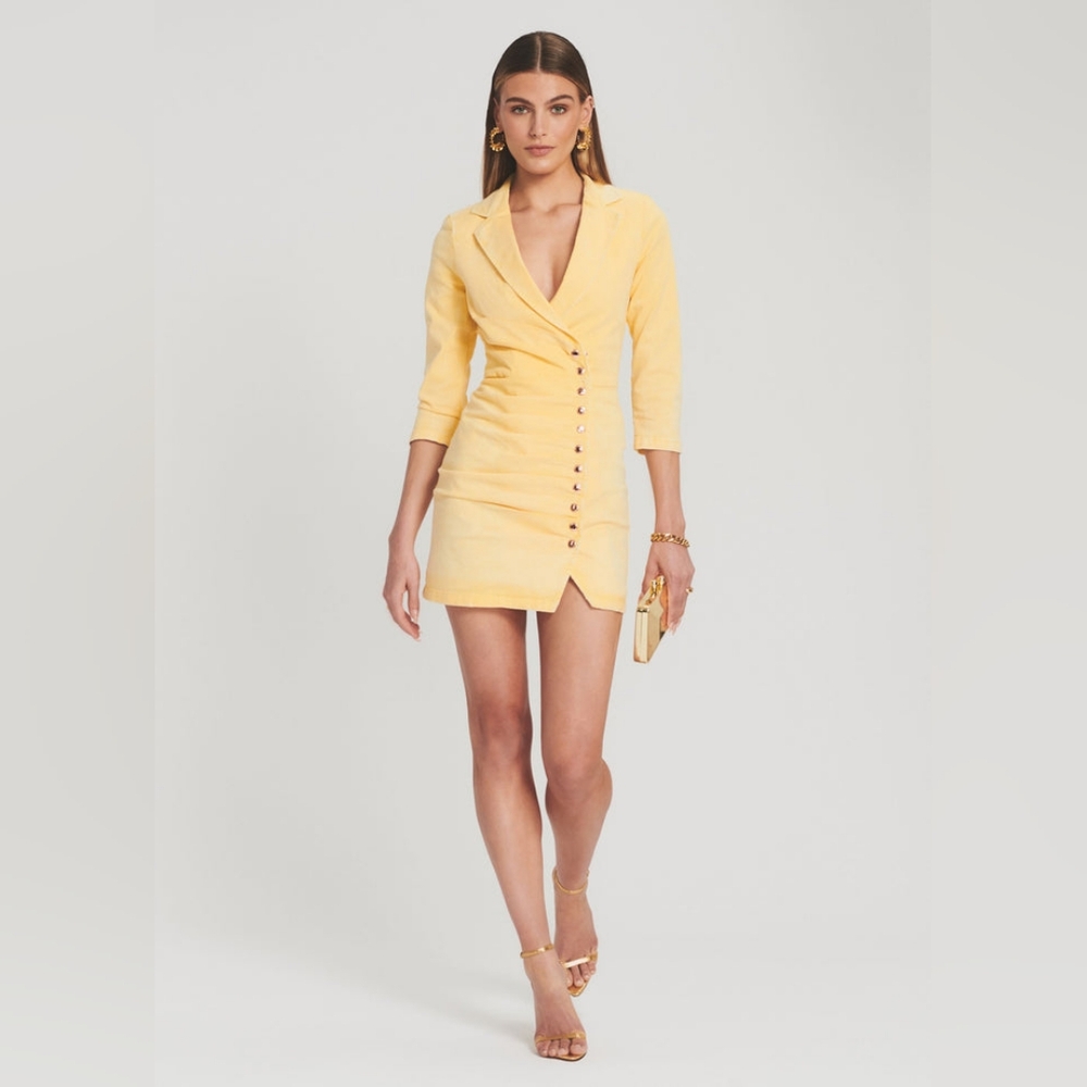 Retrofete Yellow Mini Dress